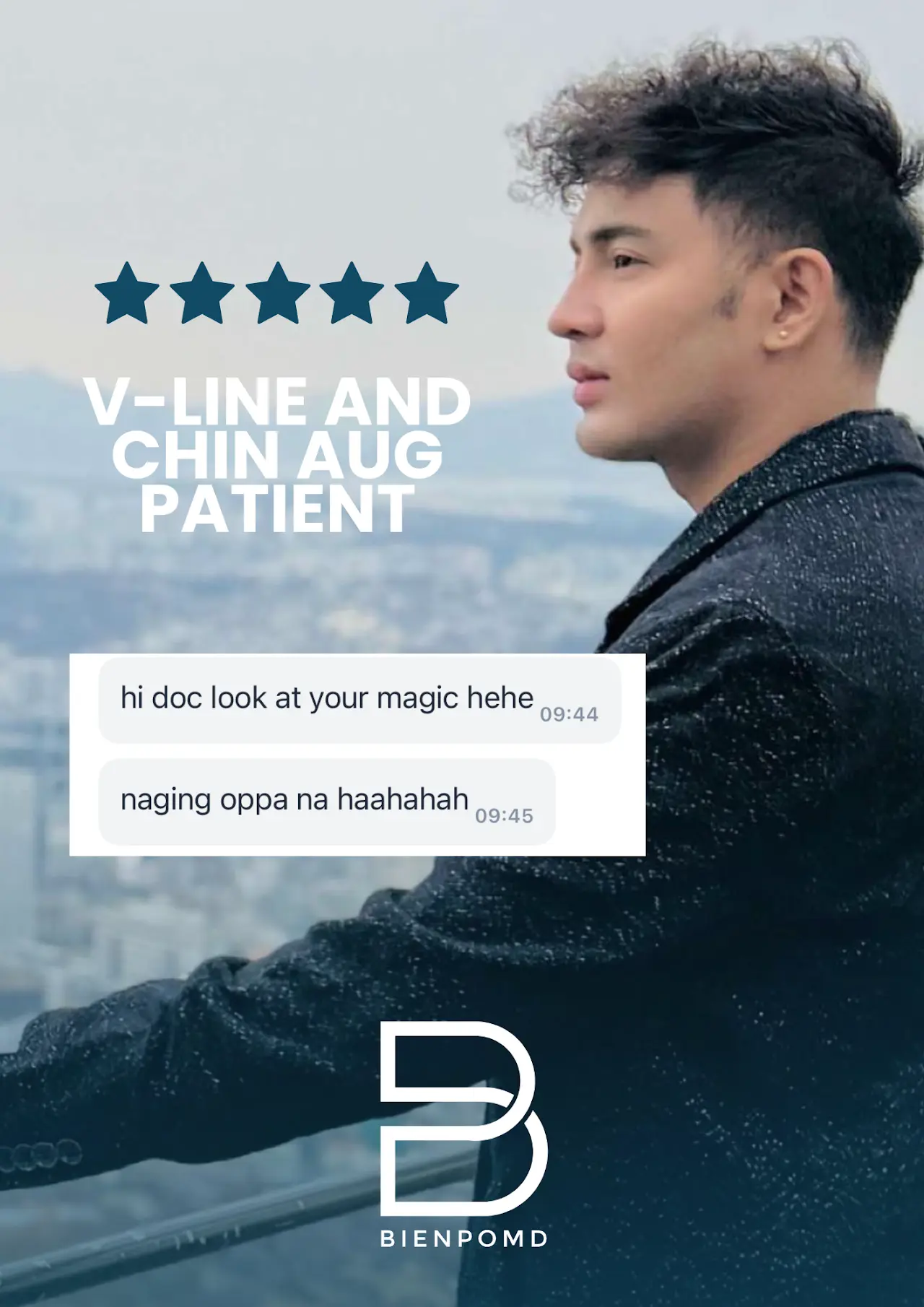V-Line and chin augmentation patient review about improved side-profile definition